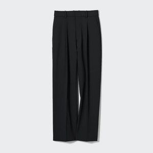 UNIQLO Wide-Fit Pleated Pants - Black